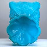 Turquoise blue opaline footed bowl from the 1930s/40s