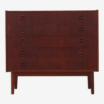Teak chest of drawers, Danish design, 1970s, Denmark