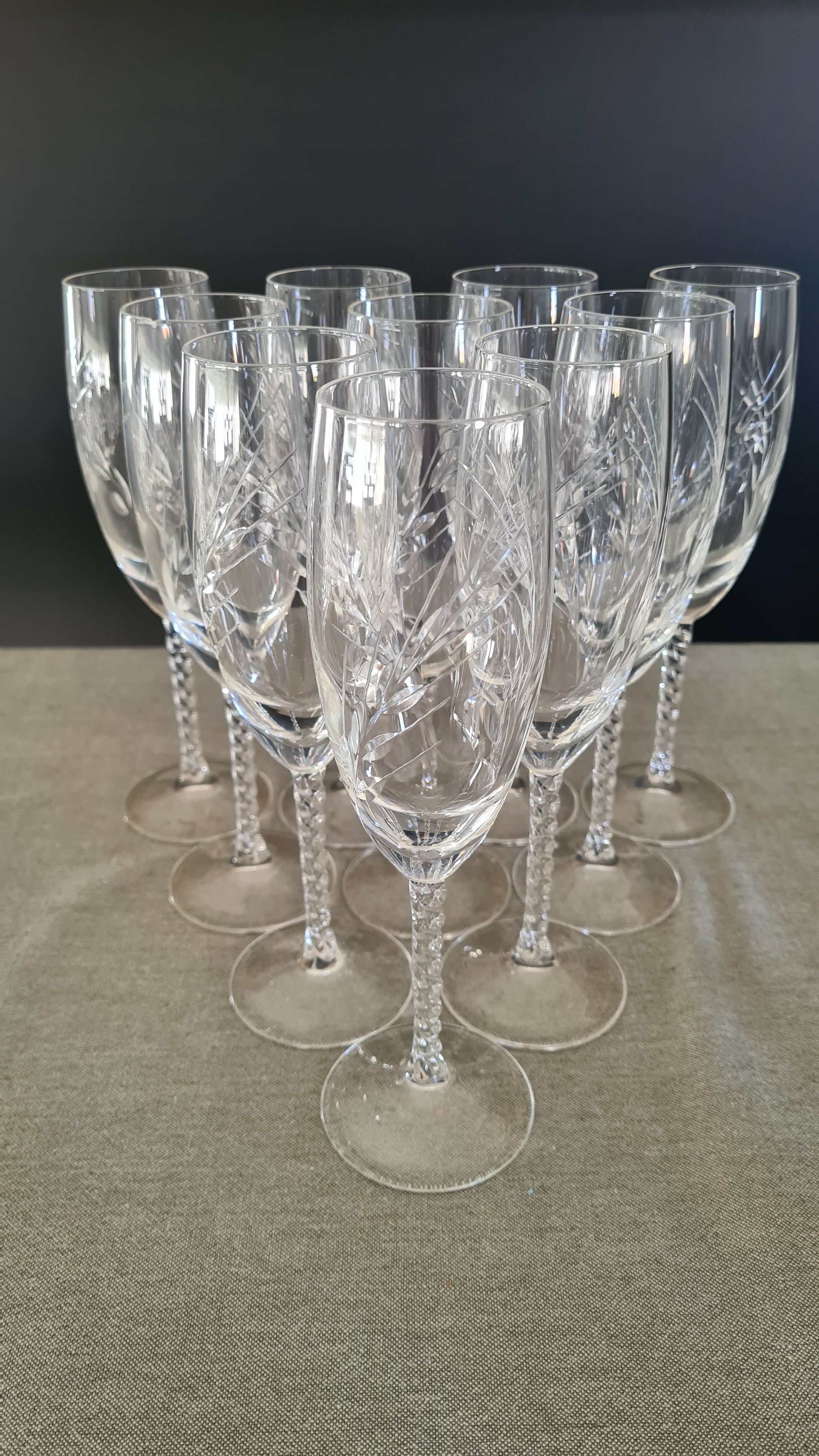 Arques crystal champagne barrels Epi Fleury