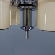 Restored Bauhaus/Art Deco chrome & glass chandelier, Czechoslovakia, 1930s