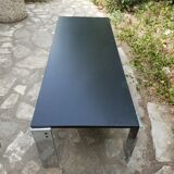 Coffee table in chromed metal and marble 1970