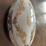 Oval jewelry box or candy box in Limoges porcelain, mid-20th century