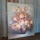 Bouquet de fleurs : Tableau ancien huile sur toile