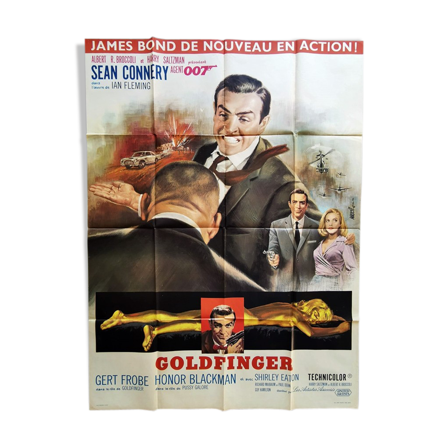 Original poster 1st print of 1965 Golfinger James Bond Sean Connery 120x160 cm