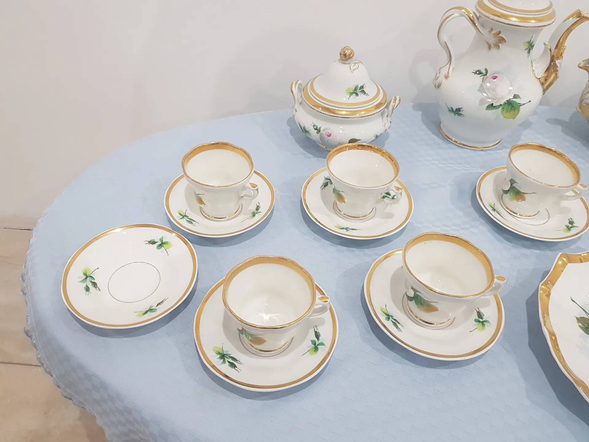 Coffee service set, white porcelain with gilding, KPM, Germany, 19th centur