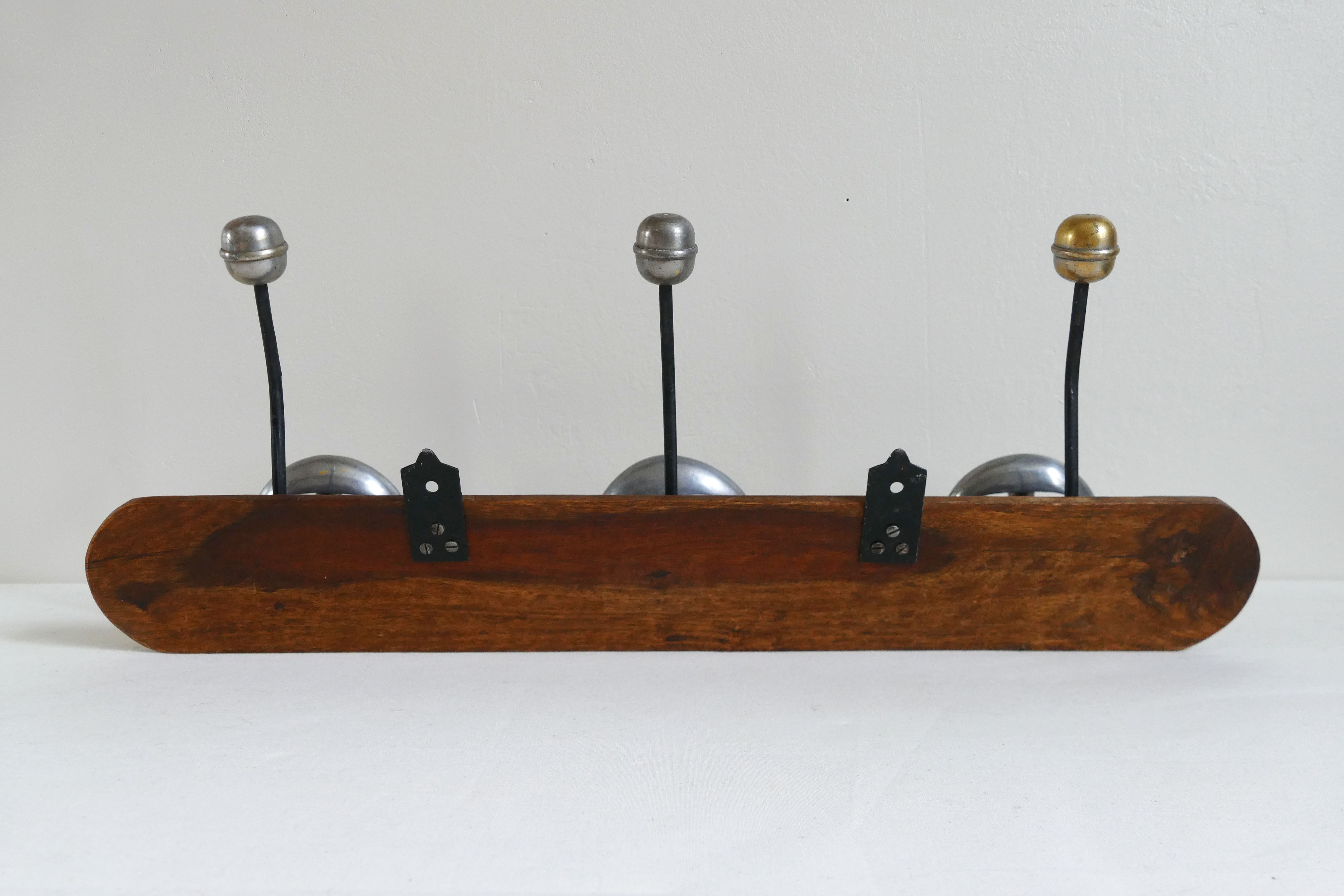 Vintage wood and metal patère