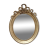 Miroir ovale en bois doré 93x73cm