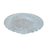 Présentoir à petits fours en verre moulé ancienne vintage