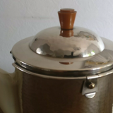 Teapot art deco thermos Bauscher Weiden silver metal and Bakelite feet 1930's