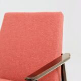 Mid-century modern armchair raspberry bouclé H. Lis