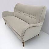 Canapé en velours moderne du milieu du siècle attribué à Gio Ponti pour ISA, années 1950