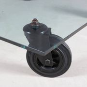 Coffee table "Table with Wheels" from the 1980s by Gae Aulenti for Fontana Arte, Italy.