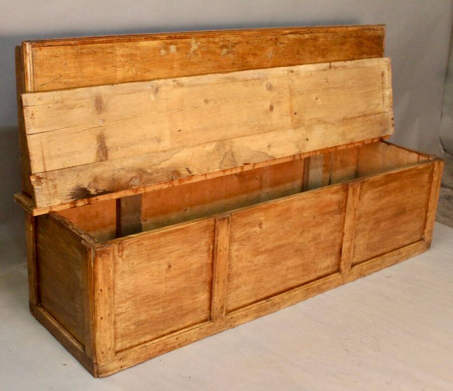 19th Century Spruce Bench Chest