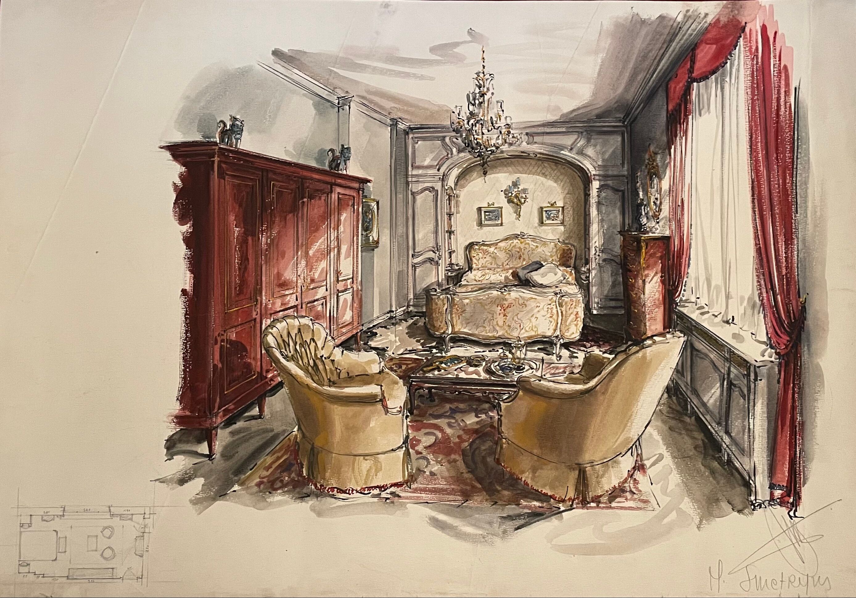 Painting decorative art interior architecture 30-50s