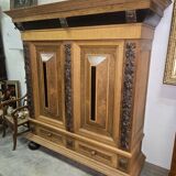 Dutch Renaissance-style cushion cabinet in solid wood