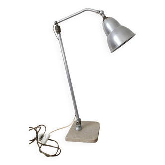 Articulated desk lamp, in aluminum and marble