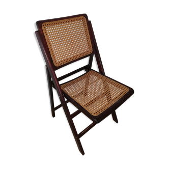Chaise cannage pliante vintage