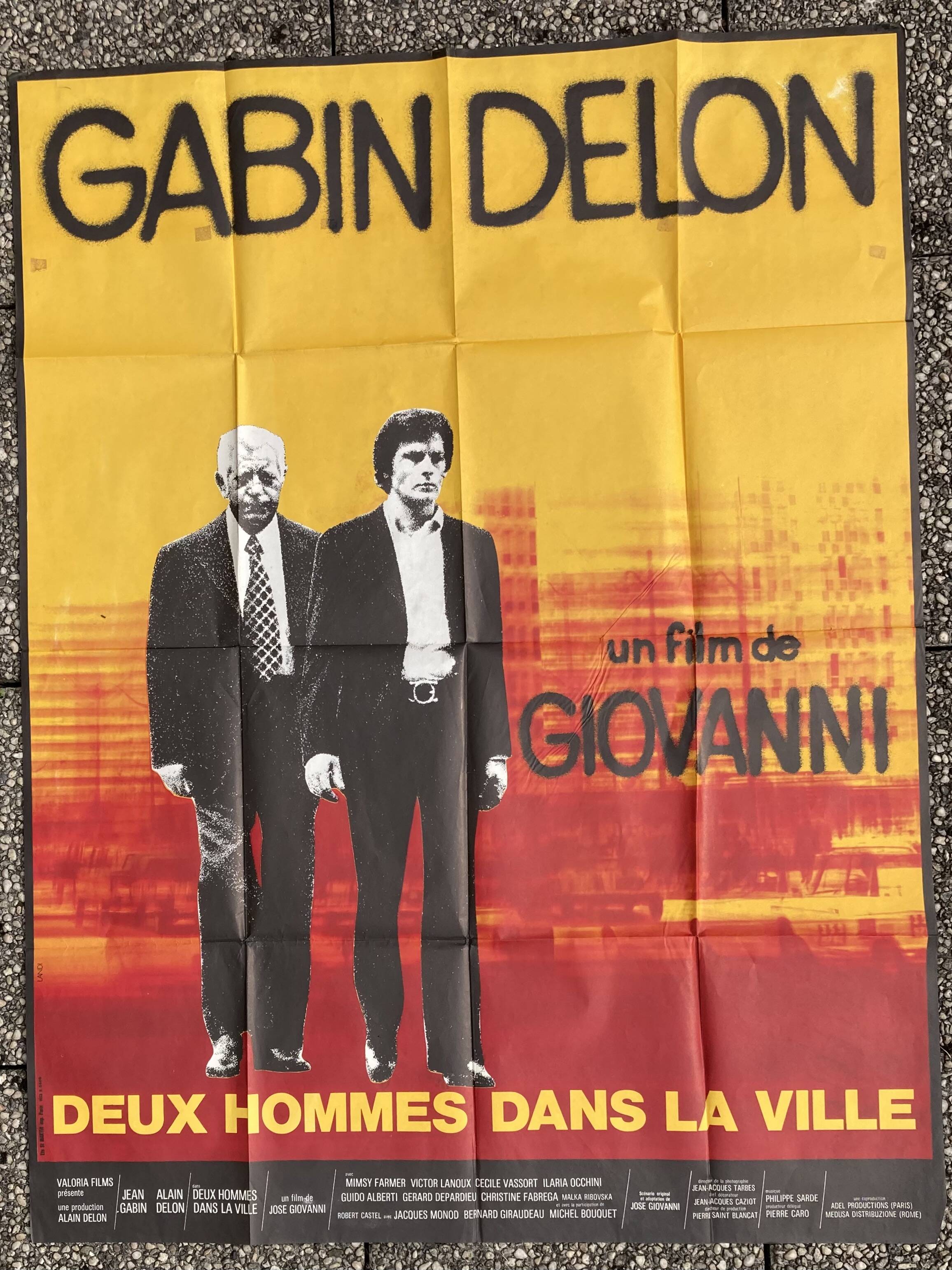 Original movie poster Two Men in the City Alain Delon Jean Gabin