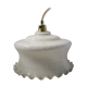 Round suspension in white opaline with serrated edges electrified