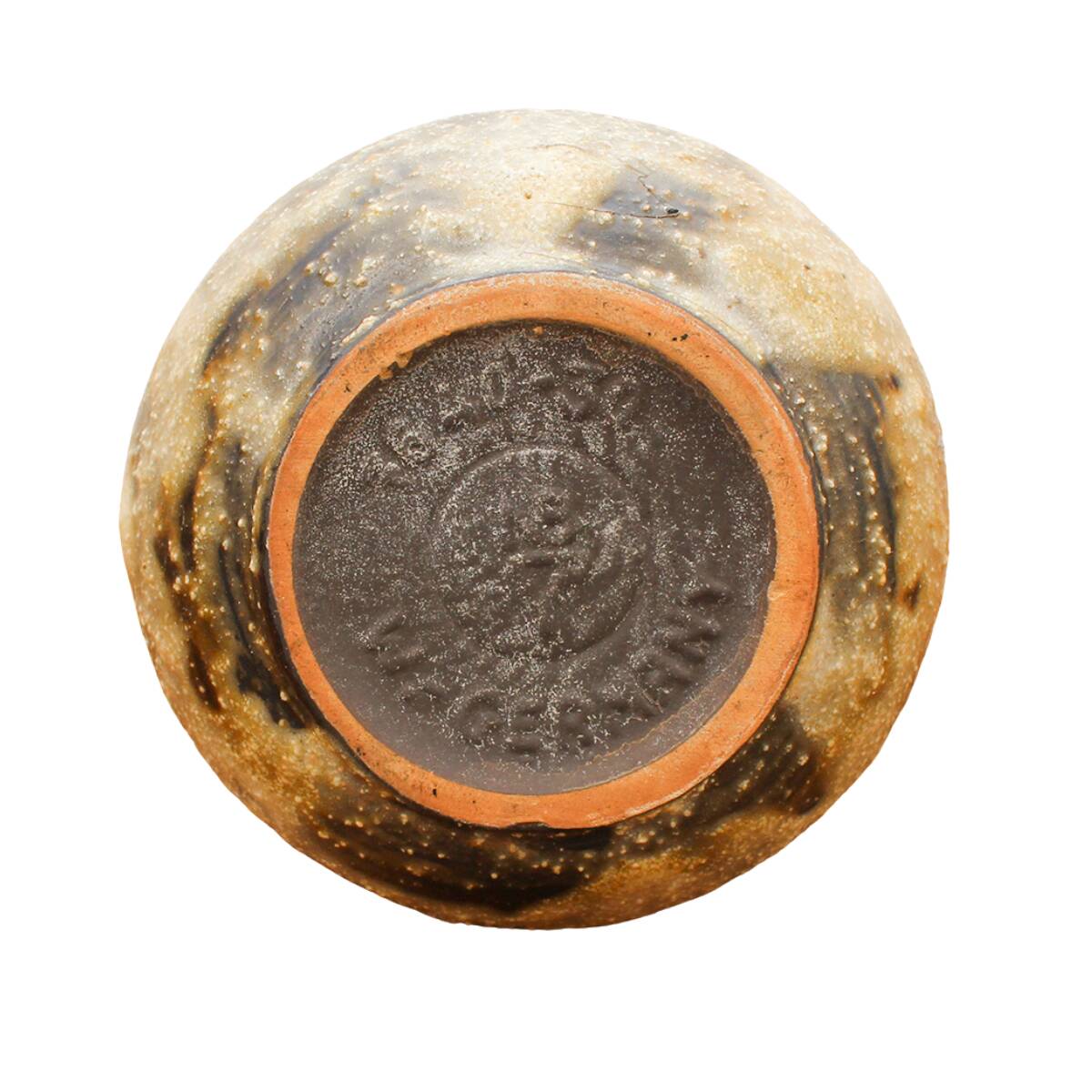 Vase plat en lave marron