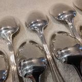 6 silver-plated soup spoons, Christofle Albi silversmith, 20.6cm