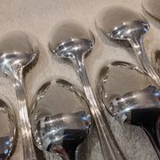 6 silver-plated soup spoons, Christofle Albi silversmith, 20.6cm
