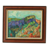 Huile sur toile vintage européenne originale – « Paysage vivant »