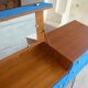 Teak and suede chest of drawers/dressing table, 1950