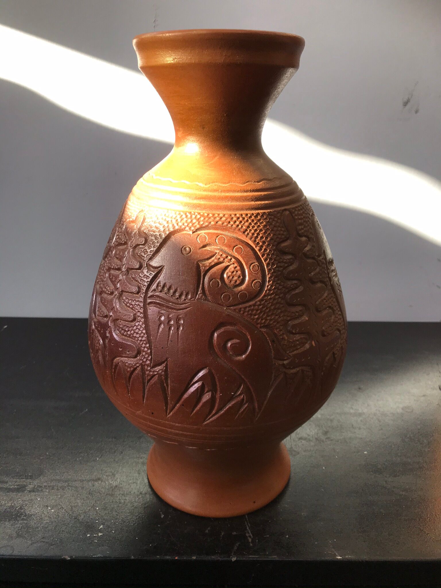 Former ceramic vase brown decor vintage