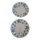 2 plates model geraniums. Sarreguemines