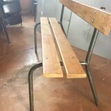 Former school bench with back