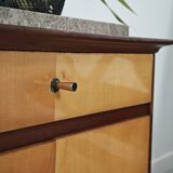 Vintage teak and marble bedside table 1960
