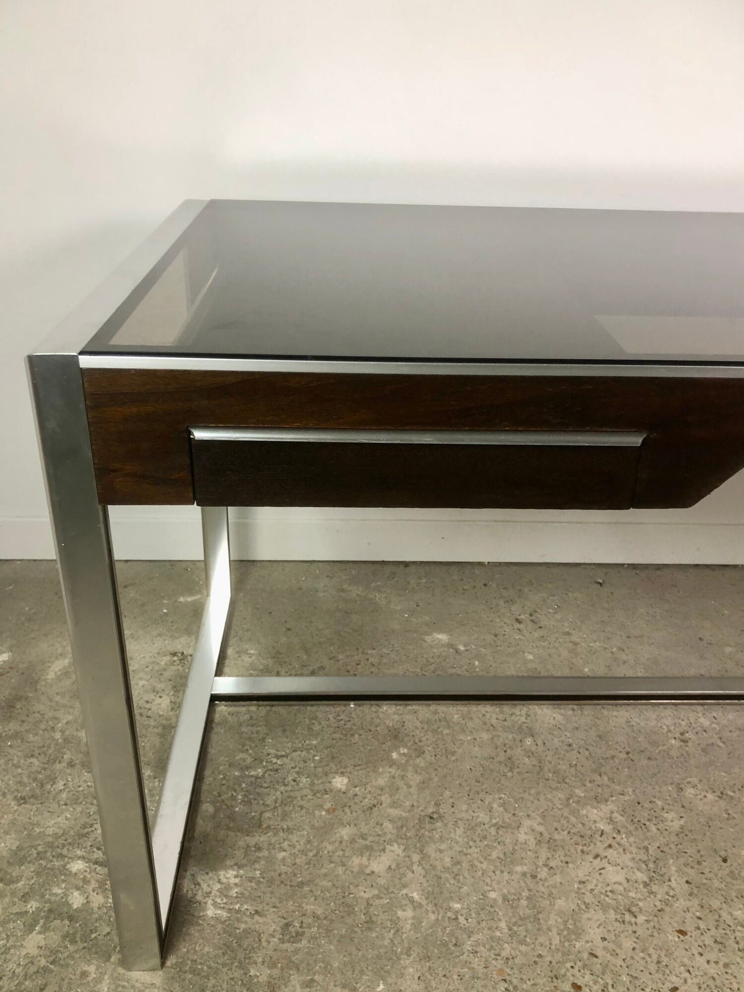 Metal and rosewood desk by Claude Gaillard for Ligne Roset 70'S