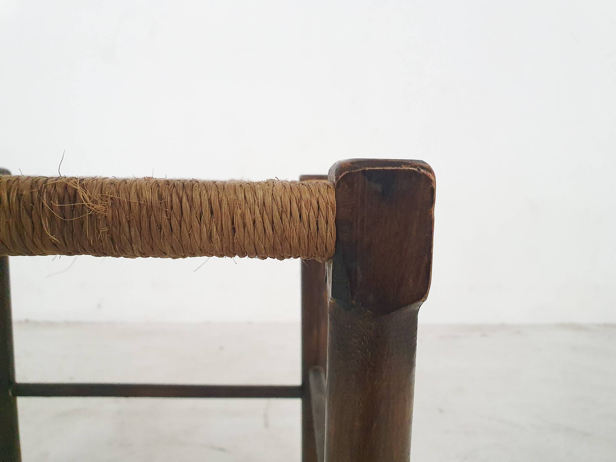 Small rattan stool, The Netherlands 1950's