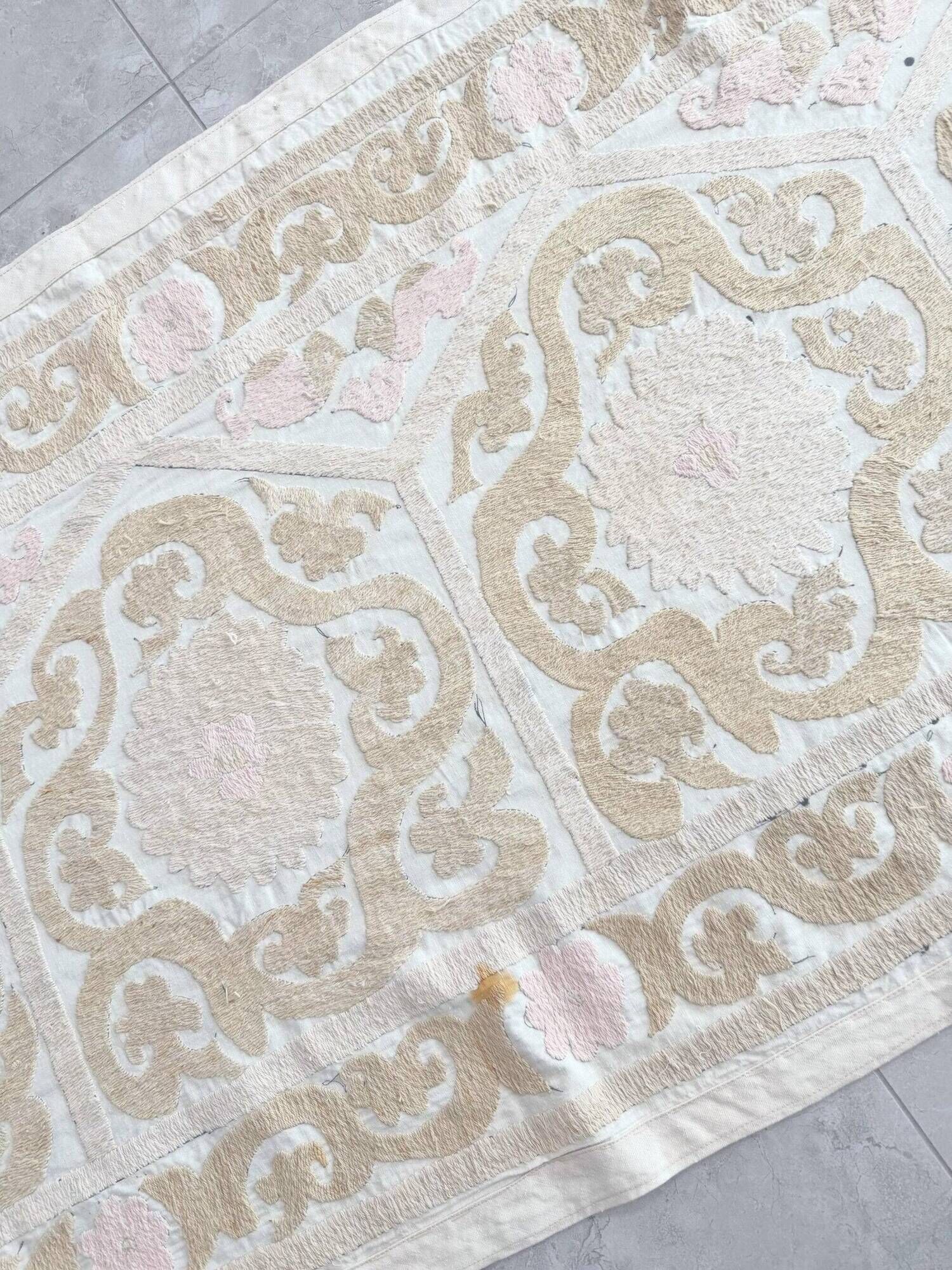 Vintage hand-embroidered tablecloth 77x360 cm