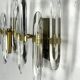 Sciolari, set of two large sconces in glass and gilded brass. Italy 1970s