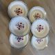 6 vintage Digoin Sarreguemines soup plates, Nina Rosa model