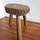 Tabouret bois massif art populaire français