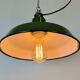 Industrial French Green Enamel Factory Lamp, 1960s