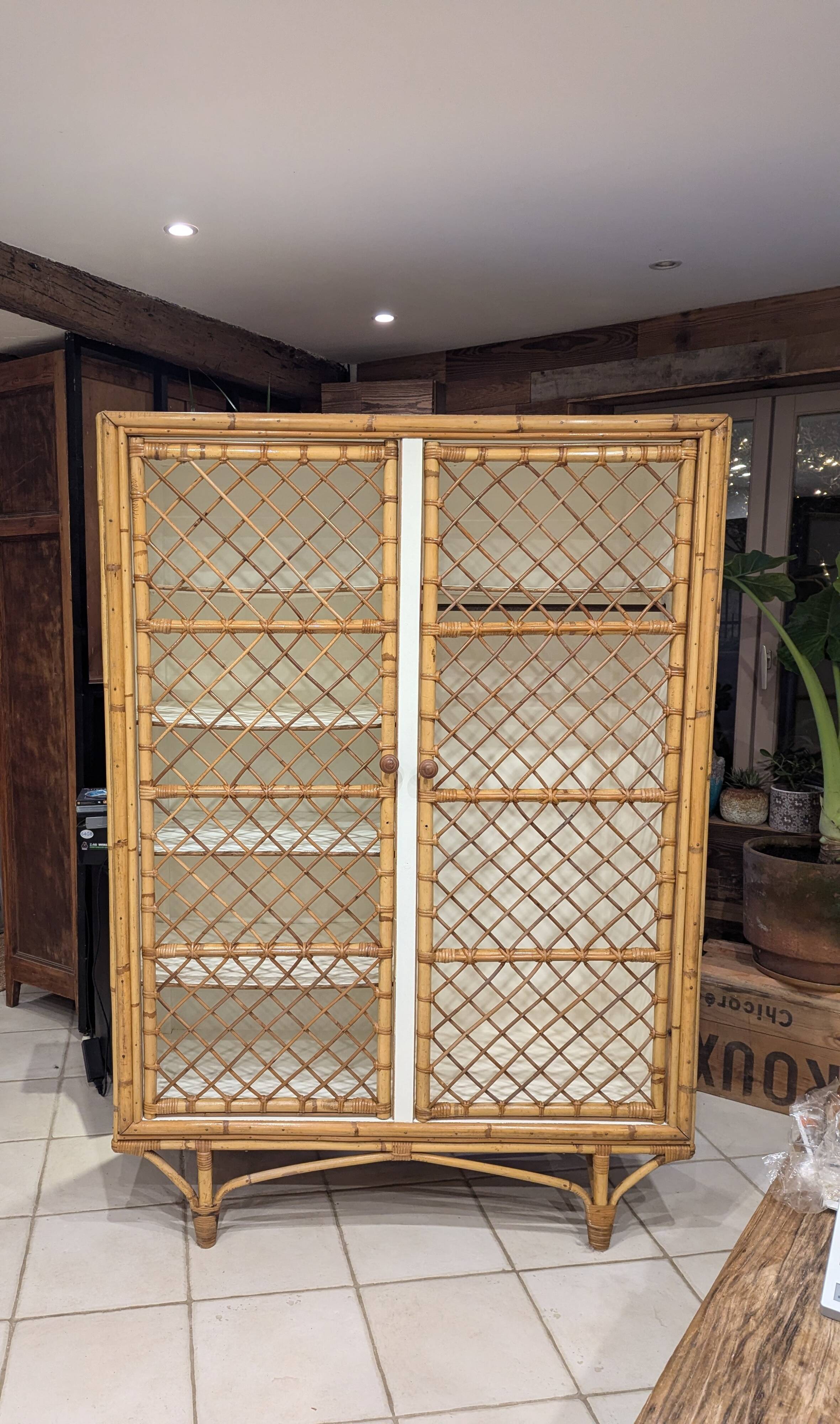 Rattan wardrobe