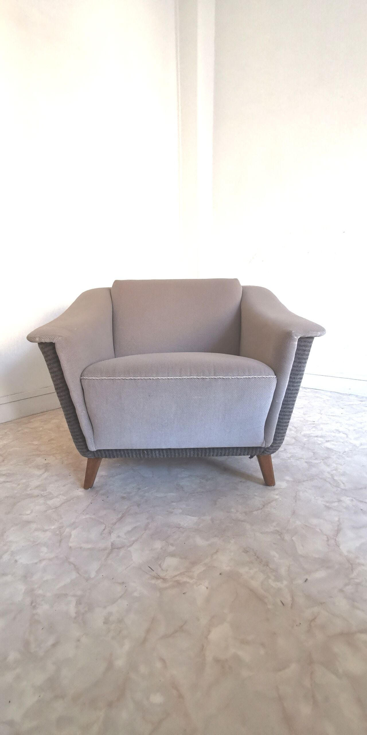 Trio armchairs club 50s grey