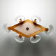 Chandelier Scandinavian 6 fires of wood and perspex vintage
