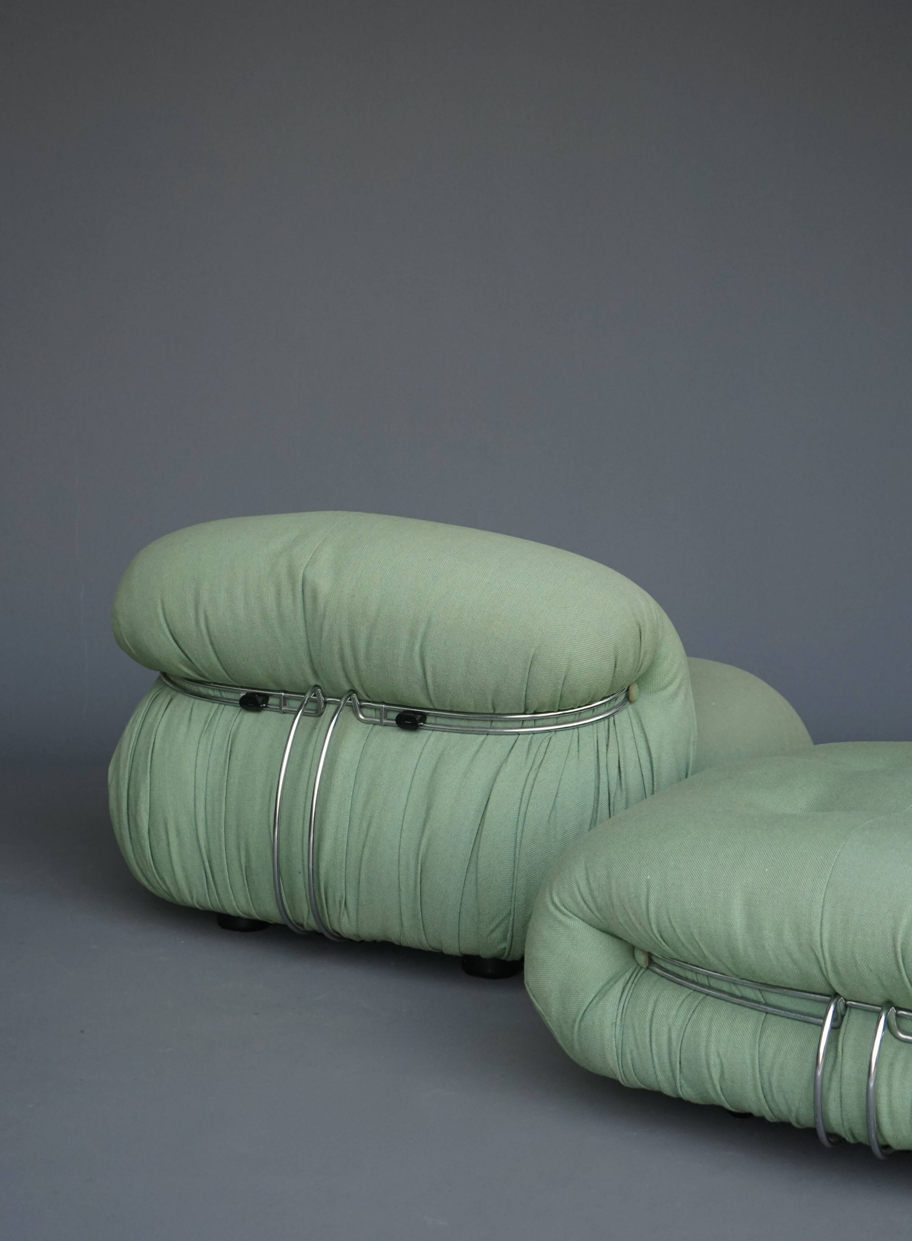 Fauteuil lounge et ottoman Soriana par Afra & Tobia Scarpa pour Cassina,