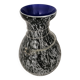 Vase en verre soufflé moucheté noir et blanc