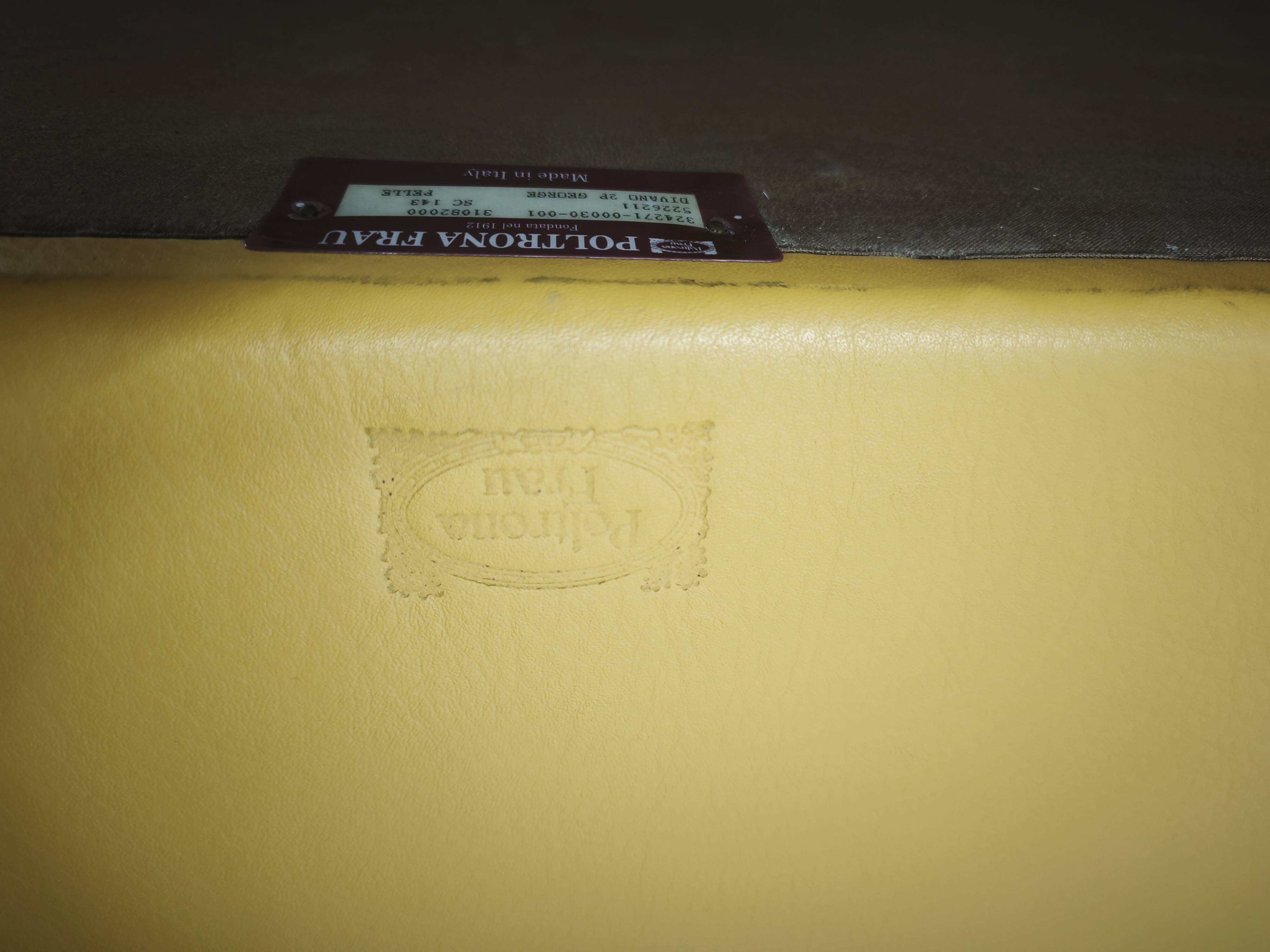 Poltrona Frau George Leather Sofa, Italy, 1992, Labeled