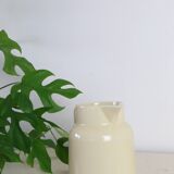 Water pitcher, beige ceramic, 1940s vintage French