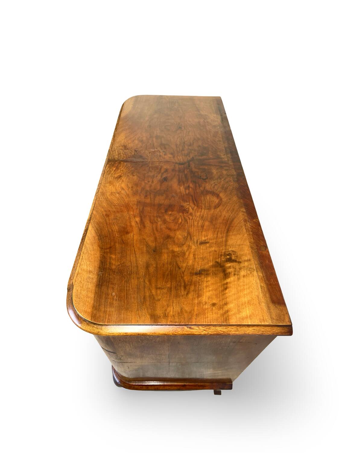 Italian art deco burl walnut chest of drawers, 1930s/1940s