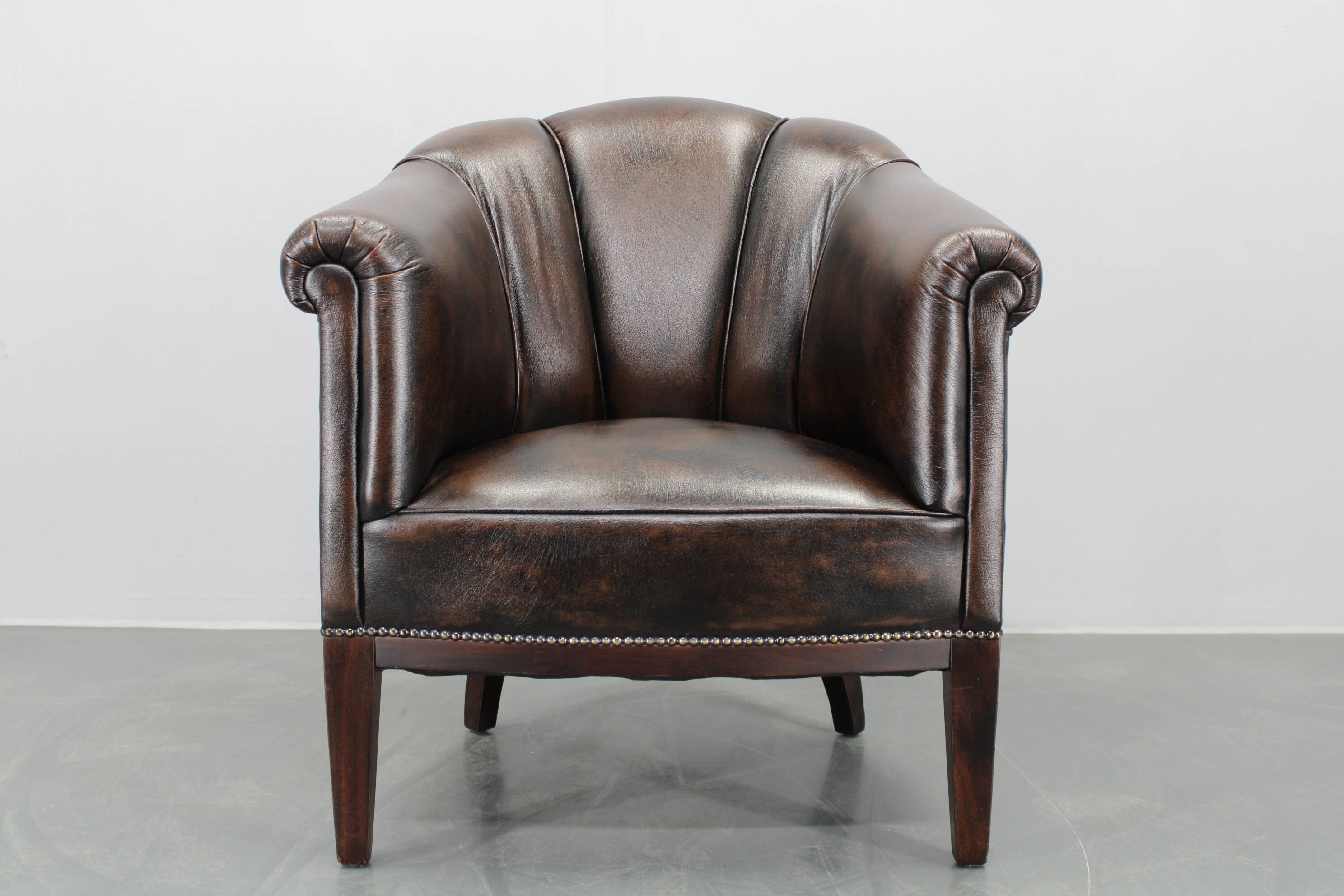 Vintage Leather Armchair, Czechoslovakia