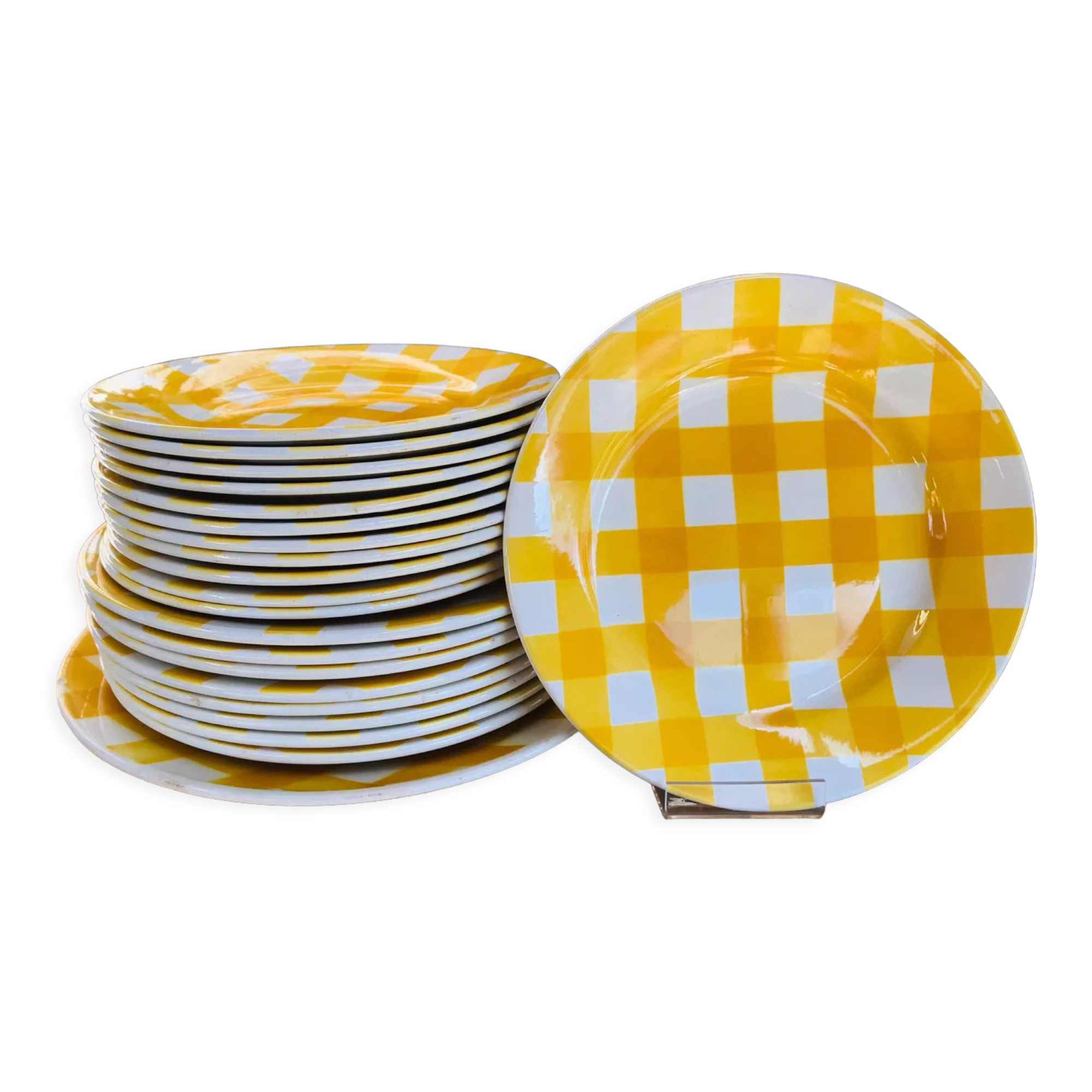 Service 21 earthenware plates of Sarreguemines Digoin Scottish model