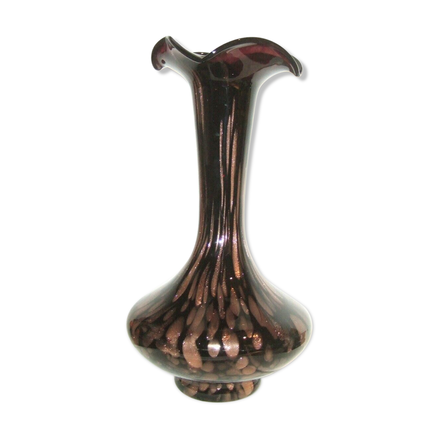 Aventurine glass inclusion vase